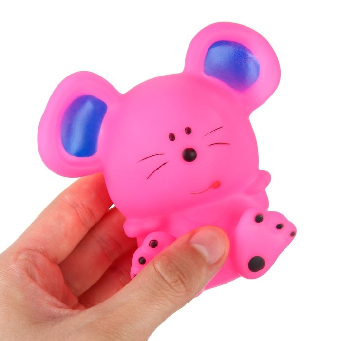 Резиновая игрушка для ванны &laquo;Мышонок&raquo;, 9 см, с пищалкой, цвет МИКС, Крошка Я