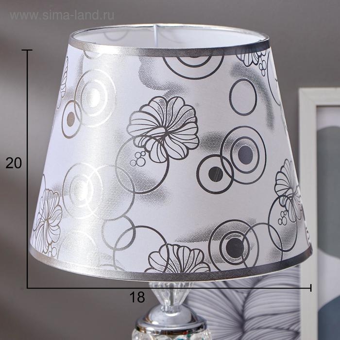 Лампа настольная "Азалия" 1х40Вт Е27 220В серебро 25х25х40 см RISALUX