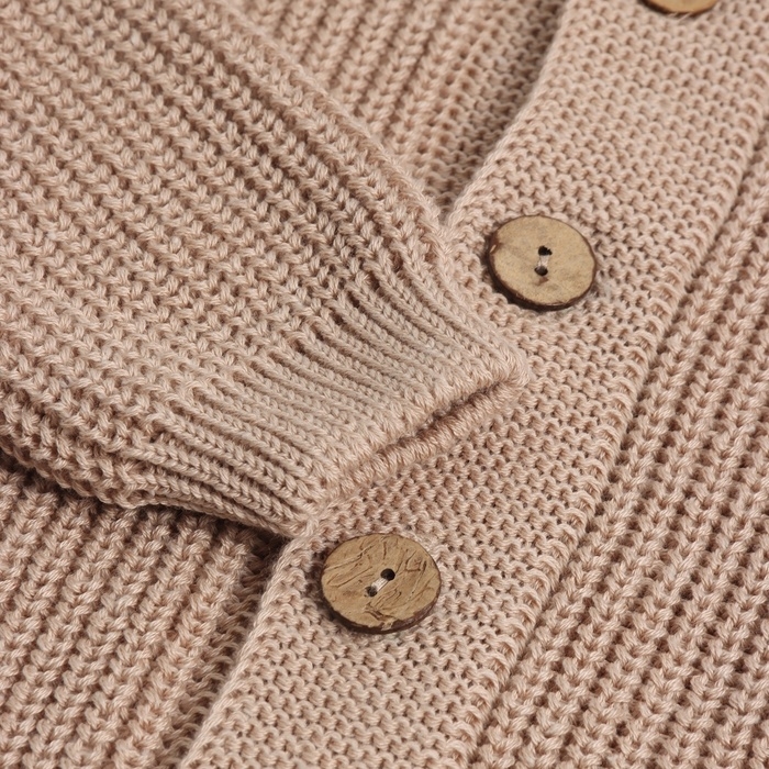 Кардиган вязаный с капюшоном SL Home, р.74-80 см, песочный Кардиган вязаный с капюшоном SL Home, р.74-80 см, песочный