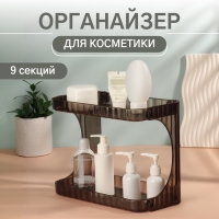 Органайзер для хранения, 2 секции, 28×14.5×21.5 см, чёрный, полупрозрачный Органайзер для хранения, 2 секции, 28×14.5×21.5 см, чёрный, полупрозрачный