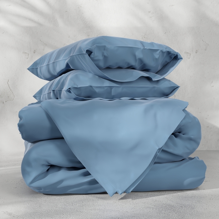 Постельное бельё Этель 1,5сп Tencel 155*210см, 160*245см, 50*70см-2шт, цвет серо-голубой