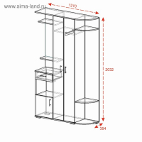 Прихожая Виза, 1210х354х2032, Ясень шимо светлый/Ясень шимо темный Прихожая Виза, 1210х354х2032, Ясень шимо светлый/Ясень шимо темный