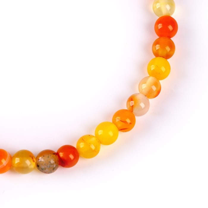 Бусины из натурального камня &laquo;Жёлтый агат&raquo; набор 58 шт., размер 1 шт. &mdash; 6 мм