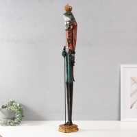 Сувенир полистоун "Лягуха в короне с тростью" 12,5х10х85,5 см