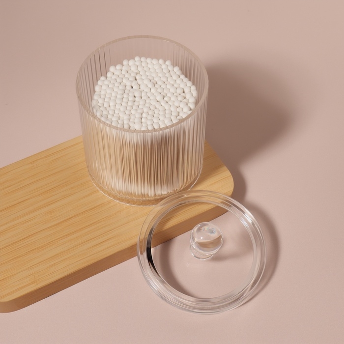Органайзер для ватных палочек, с крышкой, d=9.5&times;12 см, прозрачный