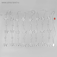 Гирлянда «Бахрома» 2.4 × 0.9 м с насадками «Звёздочки», IP20, прозрачная нить, 186 LED, свечение белое, 8 режимов, 220 В Гирлянда «Бахрома» 2.4 × 0.9 м с насадками «Звёздочки», IP20, прозрачная нить, 186 LED, свечение белое, 8 режимов, 220 В