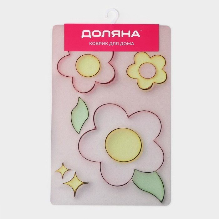 Коврик для дома Доляна Pink Flowers, влаговпитывающий, 40&times;60 см