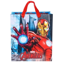 Пакет подарочный "Железный человек" 23х27х11.5 см, упаковка, Мстители