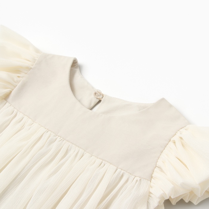 Новый год. Платье для девочки MINAKU: PartyDress, цвет молочный, рост 110 см