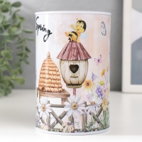 Копилка металл "Пчёлки" МИКС 8х8х12,5 см