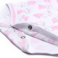 Боди детское с длинным рукавом, цвет белый/зайки, рост 62