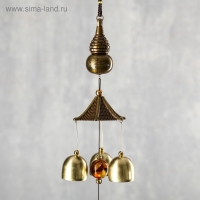 Музыка ветра металл "Горлянка" 3 колокольчика 1 фигурка 40 см МИКС