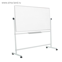 Доска магнитно-маркерная двусторонняя 100х180 см, Calligrata, поворотная на мобильном стенде, в алюминиевой рамке, с полочкой