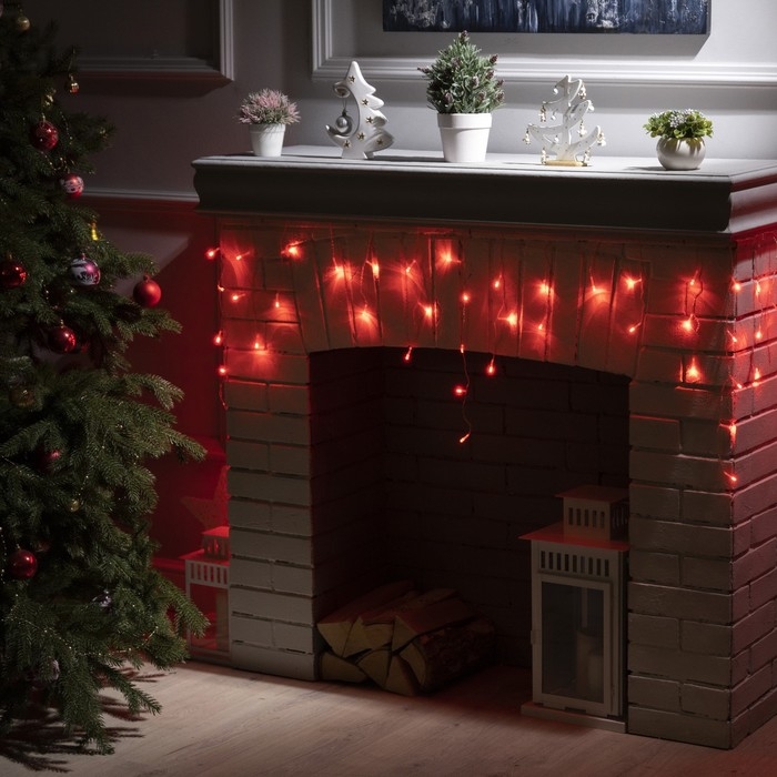 Гирлянда «Бахрома» 1.8 × 0.5 м, IP20, прозрачная нить, 48 LED, свечение красное, 8 режимов, 220 В Гирлянда «Бахрома» 1.8 × 0.5 м, IP20, прозрачная нить, 48 LED, свечение красное, 8 режимов, 220 В