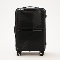 Чемодан средний 69 л (M), отдел на молнии, кодовый замок, 4 колеса, цвет чёрный