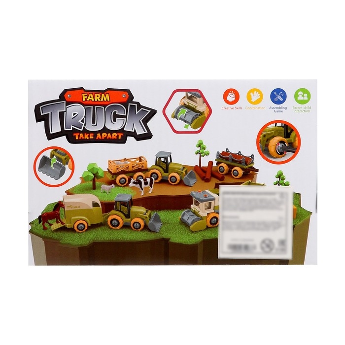 Конструктор винтовой &laquo;Комбайн&raquo;, с отвёрткой, 8 деталей, 6 болтов