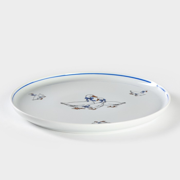 Блюдо фарфоровое для пиццы &laquo;Гуси&raquo;, d=30 см
