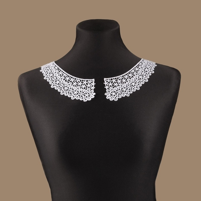 Воротник пришивной, гипюровый, 21 &times; 6 см, цвет белый