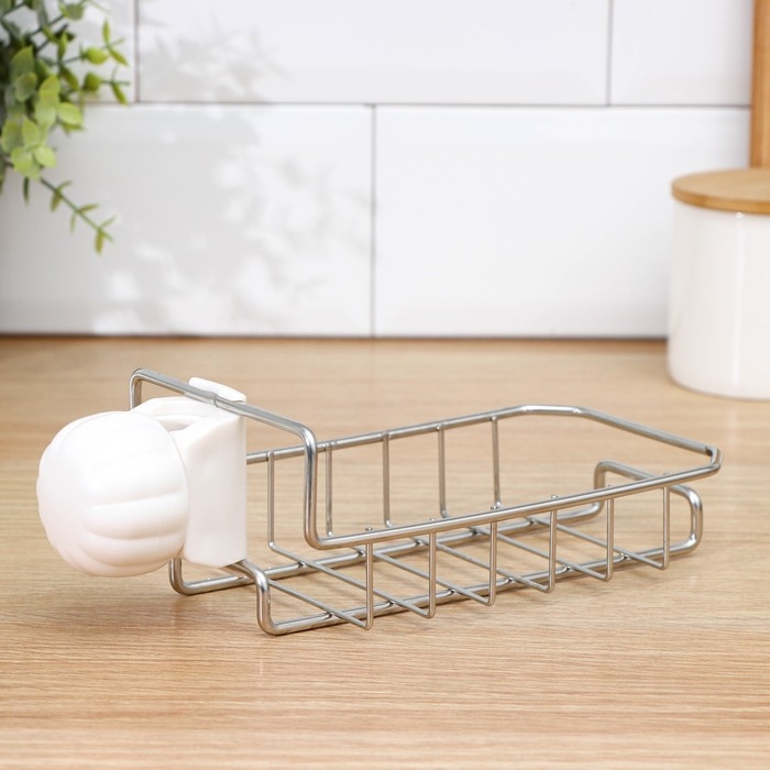 Подставка для губок на кран, 17&times;10&times;3,5 см, цвет хром