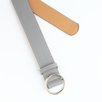 Ремень женский, ширина 3,5 см, пряжка серебро, цвет серый