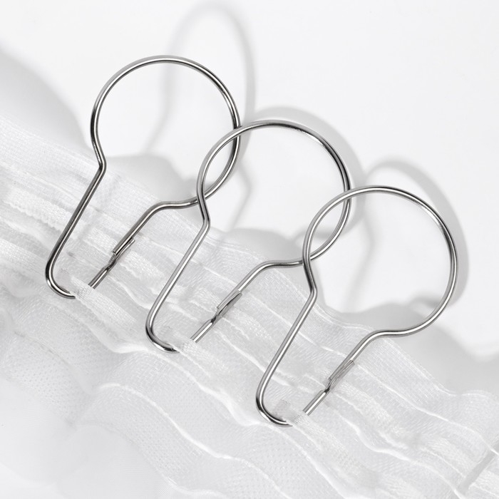 Крючок для штор, 7 &times; 4 см, 20 шт, цвет серебряный