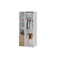 Шкаф двухстворчатый Харви, 900х605х2020, Белый/Дуб вотан