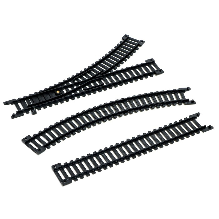 Железная дорога &laquo;Товарный поезд&raquo;, с 9 вагонами, работает от батареек, свет