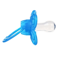 Соска - пустышка силиконовая классическая, от 6 мес.,с колпачком + держатель &laquo;Зайка&raquo;, цвет голубой