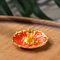 Подставка для любых благовоний "Лотос малый", эмаль красный Подставка для любых благовоний "Лотос малый", эмаль красный