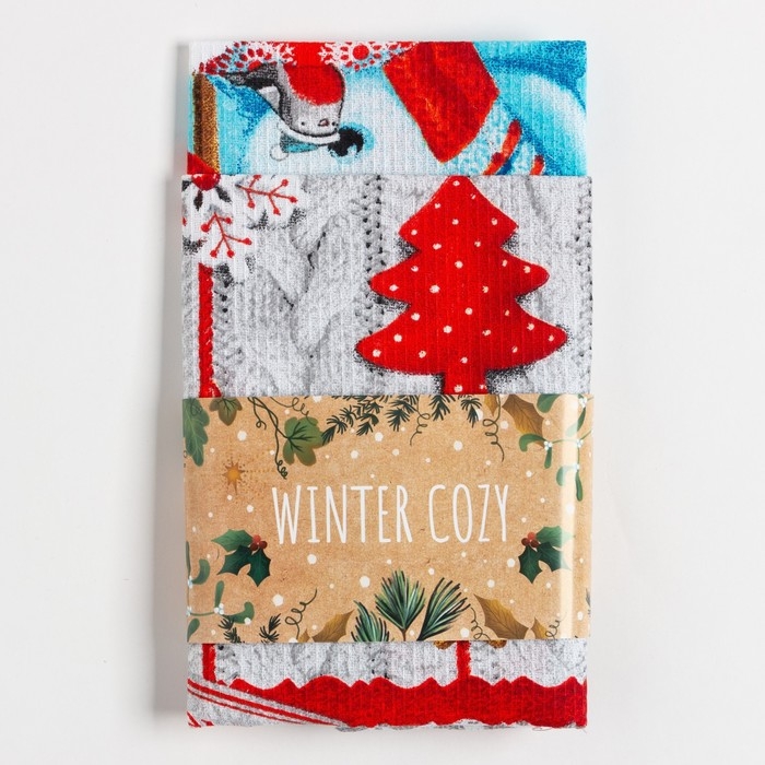 Набор кухонных полотенец Доляна &laquo;Время для счастья&raquo; 35х60см-2шт, 100% хлопок