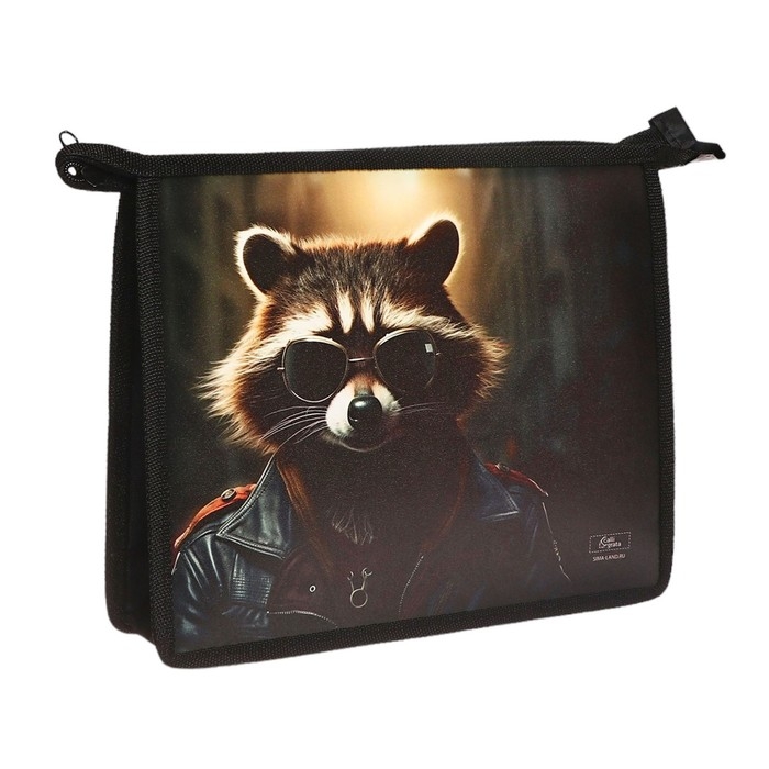 Папка для тетрадей А5, 230 х 190 х 50 мм, молния сверху, пластиковая, Calligrata Папка для тетрадей А5, 230 х 190 х 50 мм, молния сверху, пластиковая, Calligrata "Енот"