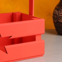 Кашпо деревянное 24.5&times;13.5&times;9 см "Двушка Лайт" двухреечное, звезда, красный Дарим Красиво