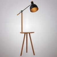 Торшер 19117/1BK E27 40Вт светлое дерево-черный H.150 см