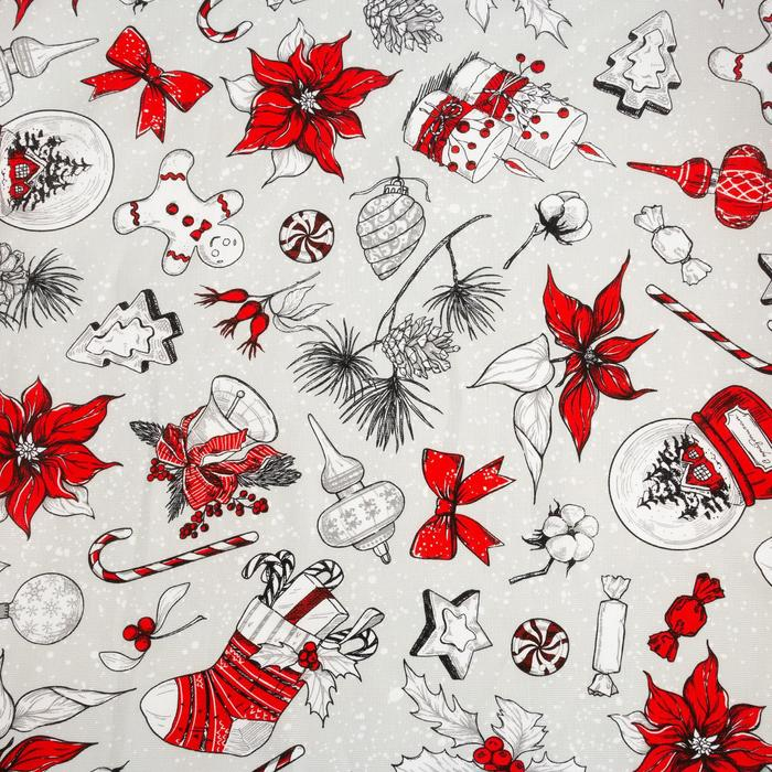 Скатерть "Доляна" Новогоднее настроение 145х149+/- 3см, 100% хлопок, 164 г/м2