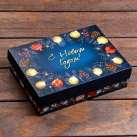 Новый год. Коробка подарочная новогодняя складная, крышка-дно, "Елочные игрушки", 21 х 15 х 5,7 см Новый год. Коробка подарочная новогодняя складная, крышка-дно, "Елочные игрушки", 21 х 15 х 5,7 см