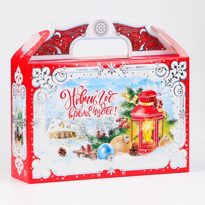 Новый год. Коробка подарочная новогодняя 26 х 23 х 7 см.