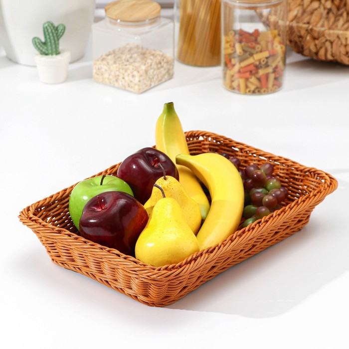 Корзина для продуктов Доляна, 35&times;24,5&times;7 см, цвет коричневый