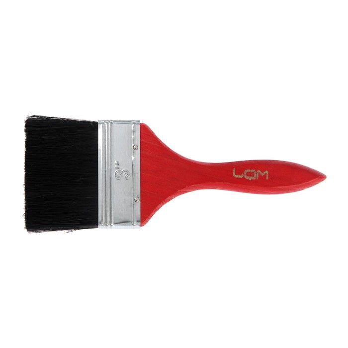 Кисть плоская ЛОМ, смешанная щетина, деревянная рукоятка, 3 Кисть плоская ЛОМ, смешанная щетина, деревянная рукоятка, 3", 75 мм