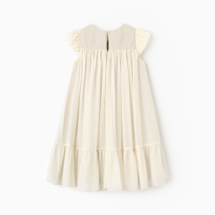 Новый год. Платье для девочки MINAKU: PartyDress, цвет молочный, рост 110 см