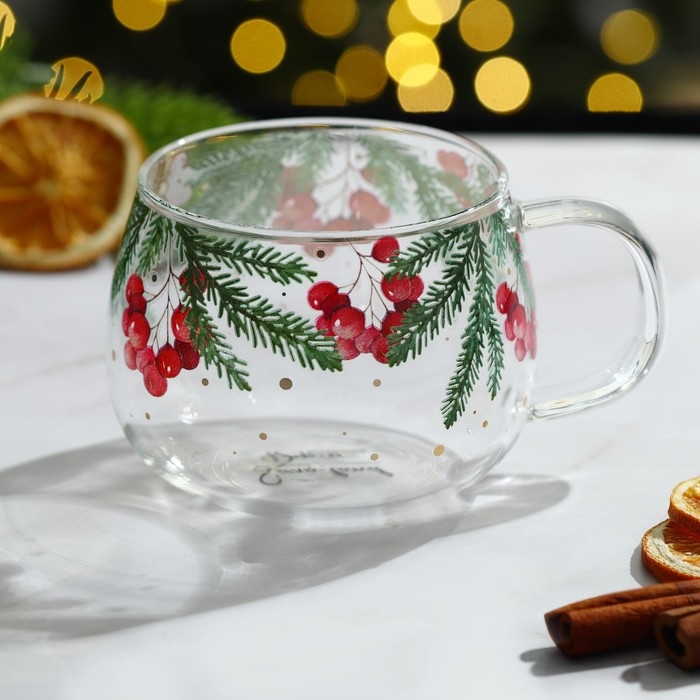 Новый год. Кружка новогодняя стеклянная &laquo;Зимние истории&raquo;, 400 мл