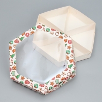 Коробка складная &laquo;С Новым годом!&raquo;, печенье, 23 х 23 х 4 см, Новый год