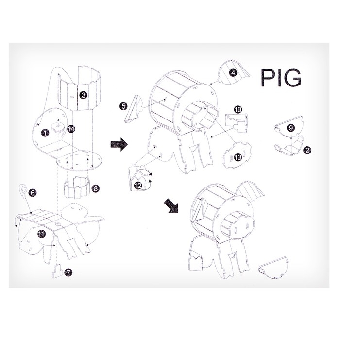 Набор для творчества создние 3D фигурки &laquo;Свинка&raquo;