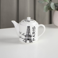 Набор чайный керамический &laquo;Страны&raquo;, 3 предмета: чайник 400 мл, 2 кружки 230 мл, рисунок МИКС