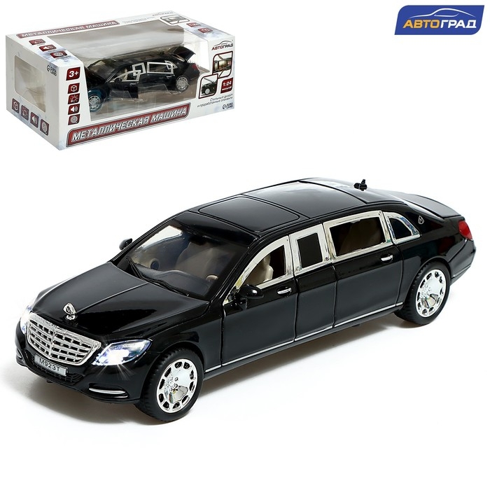 Машина металлическая «Лимузин», 1:24, открываются двери, капот, багажник, цвет чёрный Машина металлическая «Лимузин», 1:24, открываются двери, капот, багажник, цвет чёрный