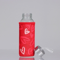 Бутылка стекло в чехле &laquo;Сердечки&raquo;, 350 мл