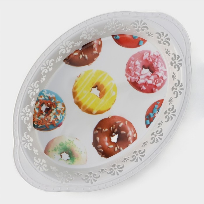 Поднос пластиковый &laquo;Вензель&raquo;, 30,5&times;21,5 см, рисунок МИКС