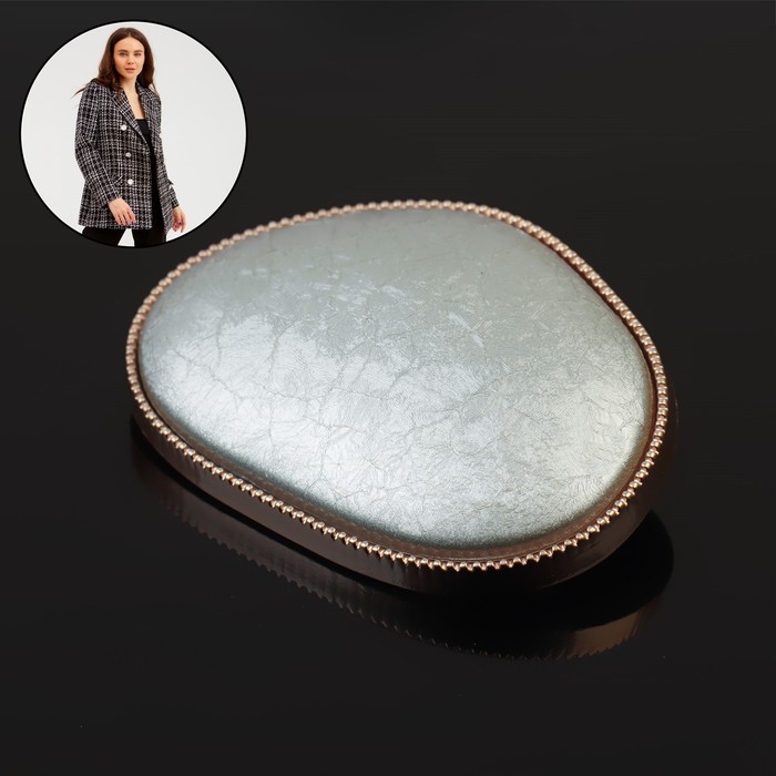 Пуговица металлическая на ножке, декоративная, 30 &times; 42 мм, цвет серебряный