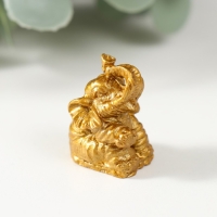 Нэцке полистоун "Слоны" золото набор 6 штук 3х2,4х1,8 см