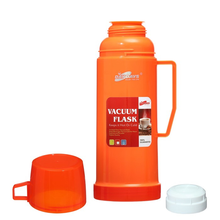 Термос 450 мл, со стеклянной колбой, с кружкой, 12 х 25 см, оранжевый Термос 450 мл, со стеклянной колбой, с кружкой, 12 х 25 см, оранжевый