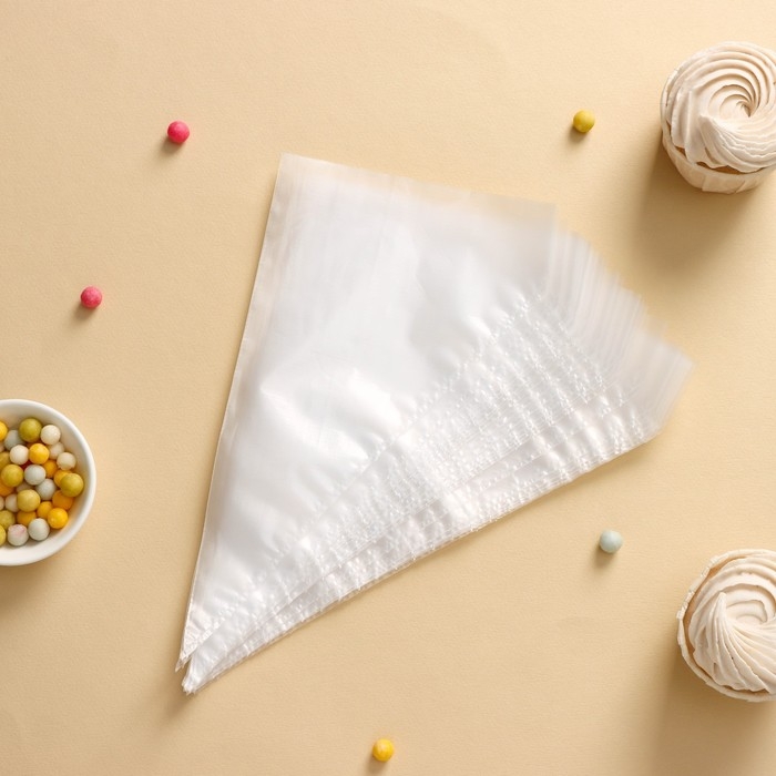 Набор кондитерских одноразовых мешков, 25 шт, 25 см, цвет прозрачный Набор кондитерских одноразовых мешков, 25 шт, 25 см, цвет прозрачный